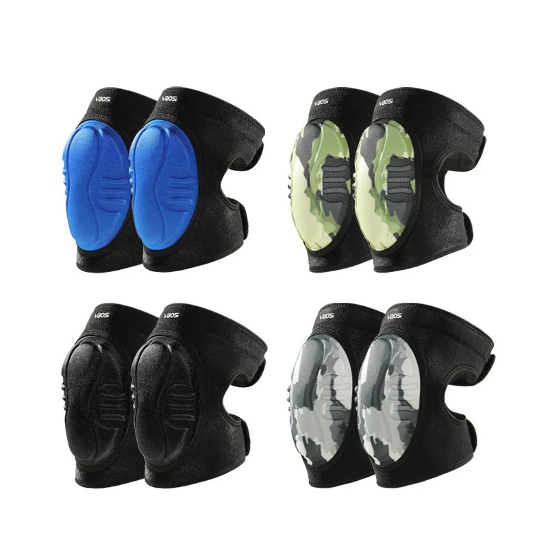 VBOSI 6538V 1 Pair Sports Knee Pad 1.5cm EVA Foam Breathable Knee Brace for Dance Yoga Volleyball - M/Black - 6