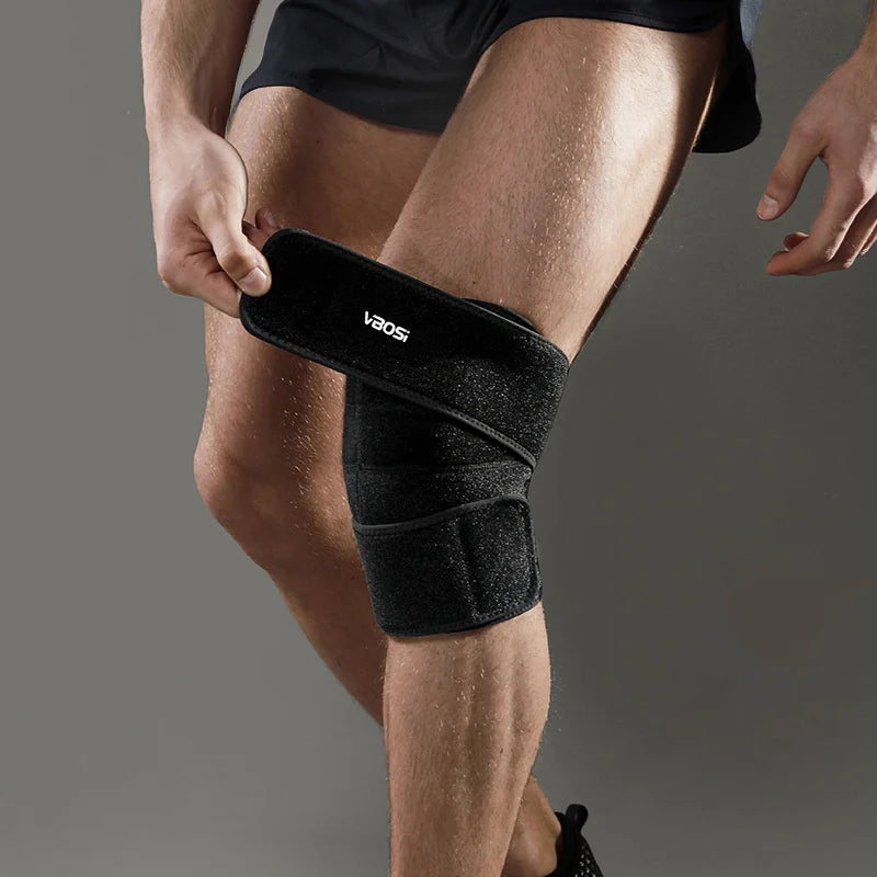 VBOSI 6238V 1Pc Adjustable Knee Brace for Basketball Badminton Tennis Sports Compression Knee Support - Black - 2
