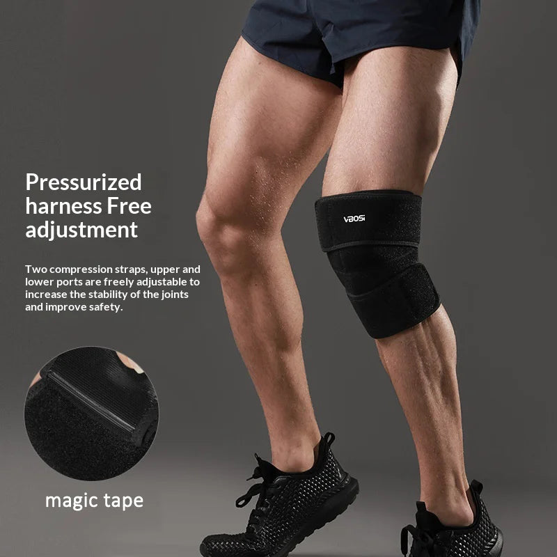 VBOSI 6238V 1Pc Adjustable Knee Brace for Basketball Badminton Tennis Sports Compression Knee Support - Black - 3