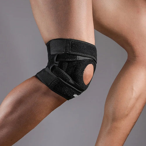 VBOSI 9038V 1Pc Sports Knee Pad Spring Stabilizer Compression Knee Support for Basketball Cycling Running - Black - 1