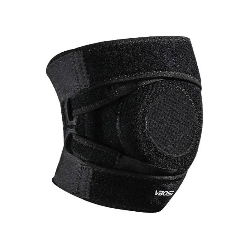 VBOSI 9038V 1Pc Sports Knee Pad Spring Stabilizer Compression Knee Support for Basketball Cycling Running - Black - 2