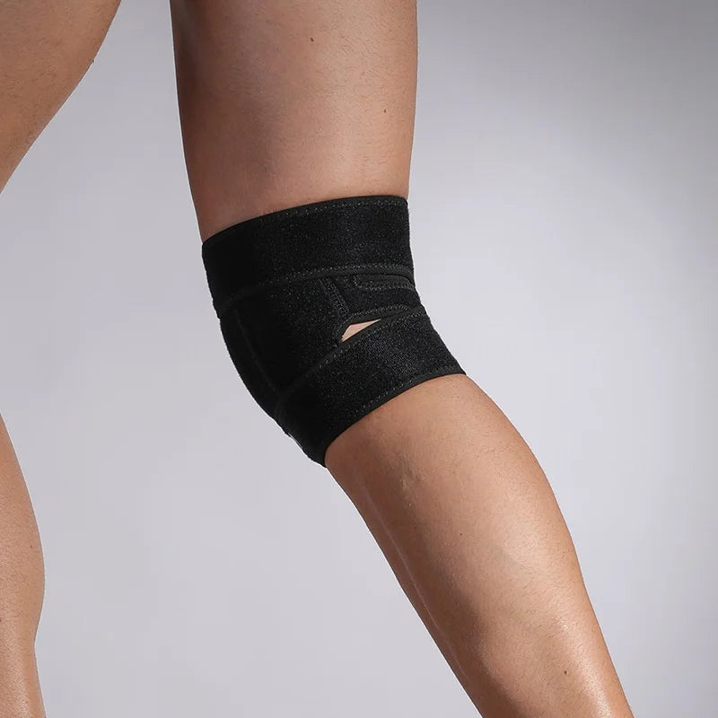 VBOSI 9038V 1Pc Sports Knee Pad Spring Stabilizer Compression Knee Support for Basketball Cycling Running - Black - 5