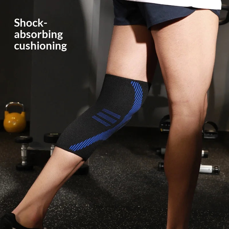 VBOSI 4777V 1Pc Knee Support 3D Knitted Breathable Compression Knee Brace for Running Cycling Basketball - M/Gray - 5