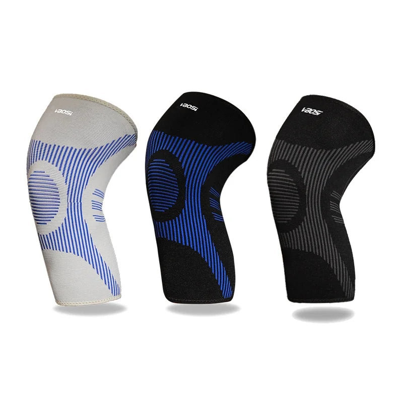 VBOSI 4777V 1Pc Knee Support 3D Knitted Breathable Compression Knee Brace for Running Cycling Basketball - M/Gray - 6