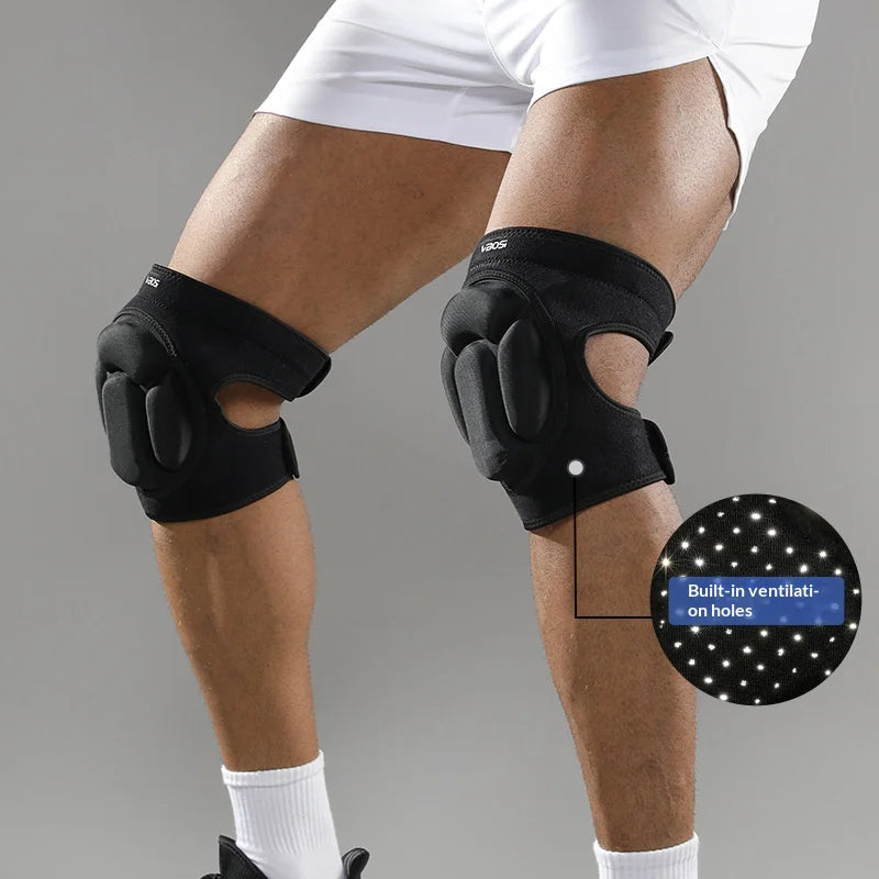 VBOSI 8538V 1 Pair 1.5cm Thick EVA Foam Knee Pads Professional Sports Knee Guard for Volleyball Basketball Dance - M/Black - 3