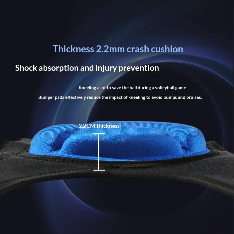 VBOSI 8538V 1 Pair 1.5cm Thick EVA Foam Knee Pads Professional Sports Knee Guard for Volleyball Basketball Dance - M/Black - 6