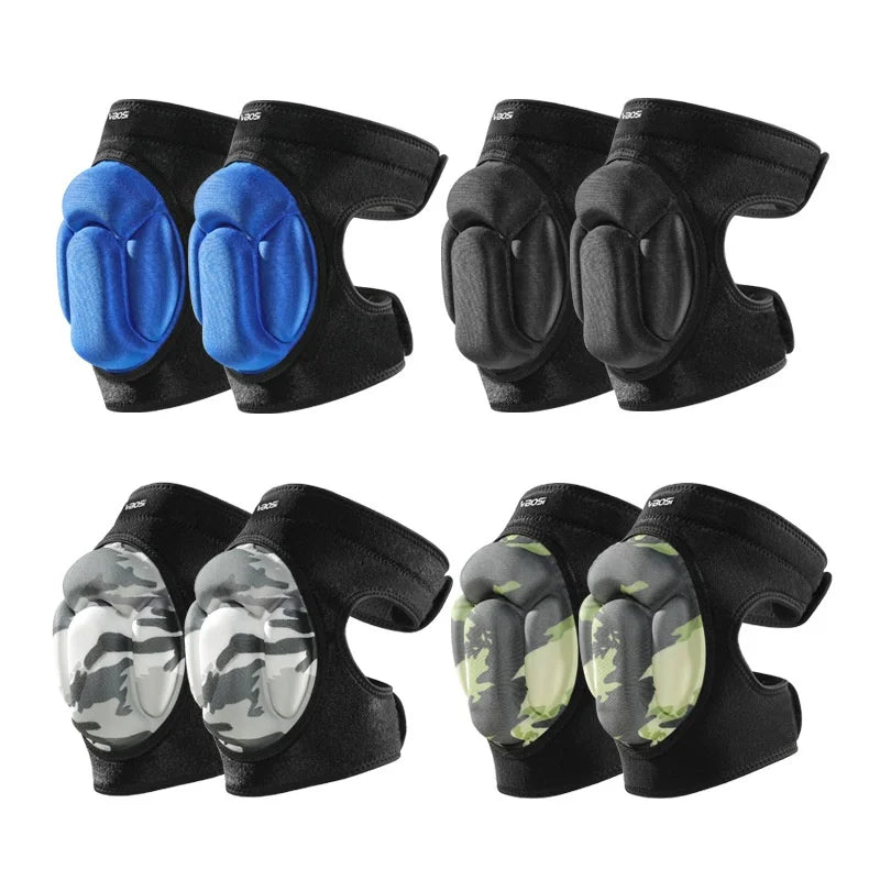 VBOSI 8538V 1 Pair 1.5cm Thick EVA Foam Knee Pads Professional Sports Knee Guard for Volleyball Basketball Dance - M/Black - 7