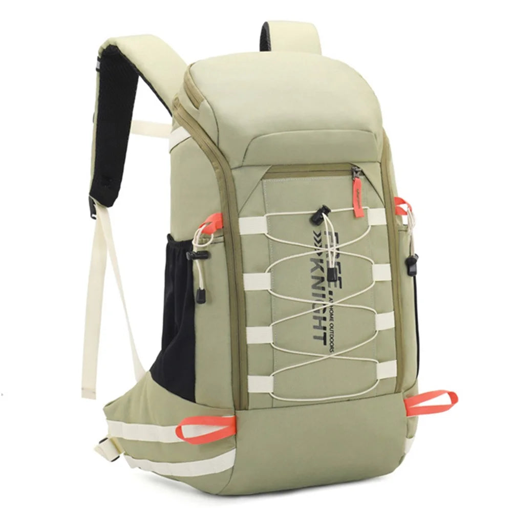 FREE KNIGHT FK0398 40L Outdoor Travel Climbing Hiking Bag Oxford Cloth Backpack with Rain Cover - Light Green - 1
