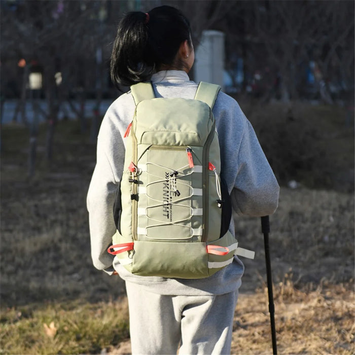 FREE KNIGHT FK0398 40L Outdoor Travel Climbing Hiking Bag Oxford Cloth Backpack with Rain Cover - Light Green - 2