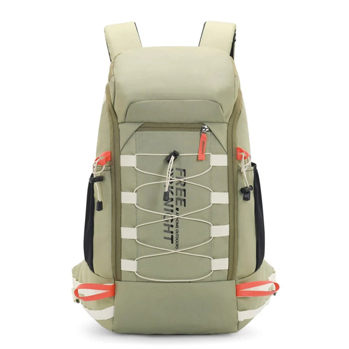 FREE KNIGHT FK0398 40L Outdoor Travel Climbing Hiking Bag Oxford Cloth Backpack with Rain Cover - Light Green - 7
