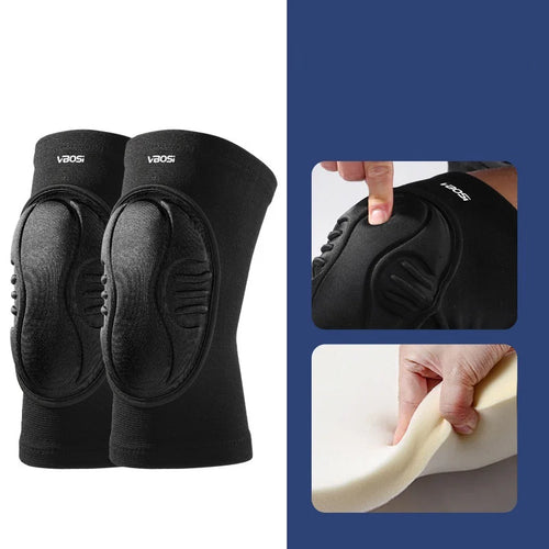 VBOSI 8877V 1 Pair Knee Pads 1.5cm Thick Foam Shockproof Sports Protective Gear for Cycling Yoga Volleyball - M|Black (Pair) - 1