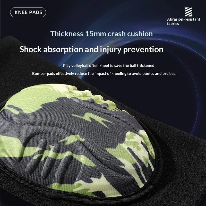 VBOSI 8877V 1 Pair Knee Pads 1.5cm Thick Foam Shockproof Sports Protective Gear for Cycling Yoga Volleyball - M|Black (Pair) - 5