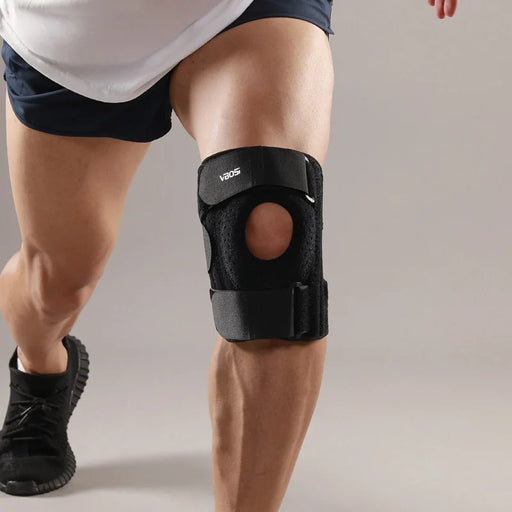 VBOSI 4238V 1Pc Knee Brace Professional Sports Knee Support Built-in 4 Springs Knee Pad for Running Cycling Basketball - L/Black - 2