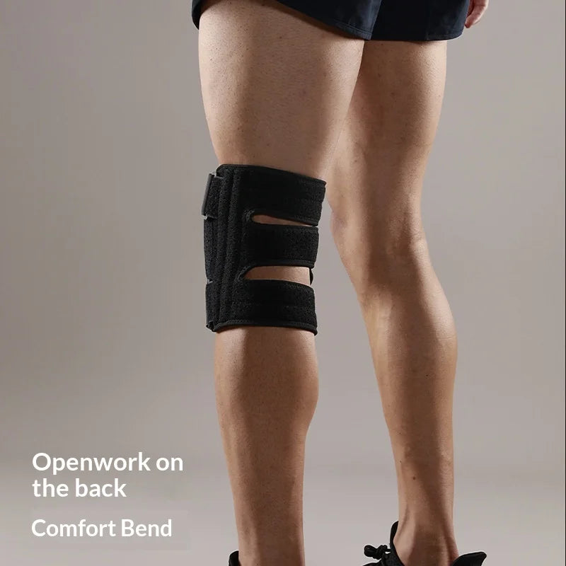 VBOSI 4238V 1Pc Knee Brace Professional Sports Knee Support Built-in 4 Springs Knee Pad for Running Cycling Basketball - L/Black - 5