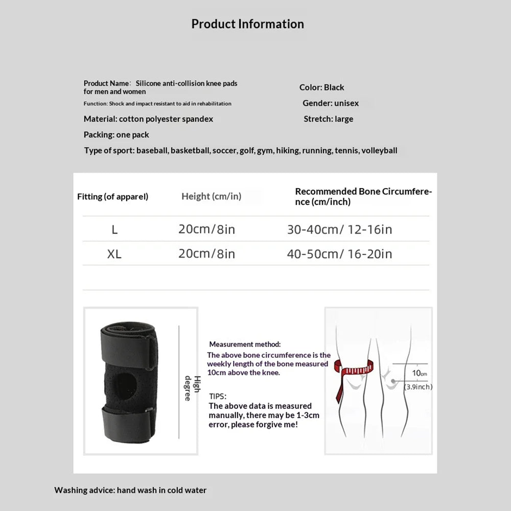 VBOSI 4238V 1Pc Knee Brace Professional Sports Knee Support Built-in 4 Springs Knee Pad for Running Cycling Basketball - L/Black - 6