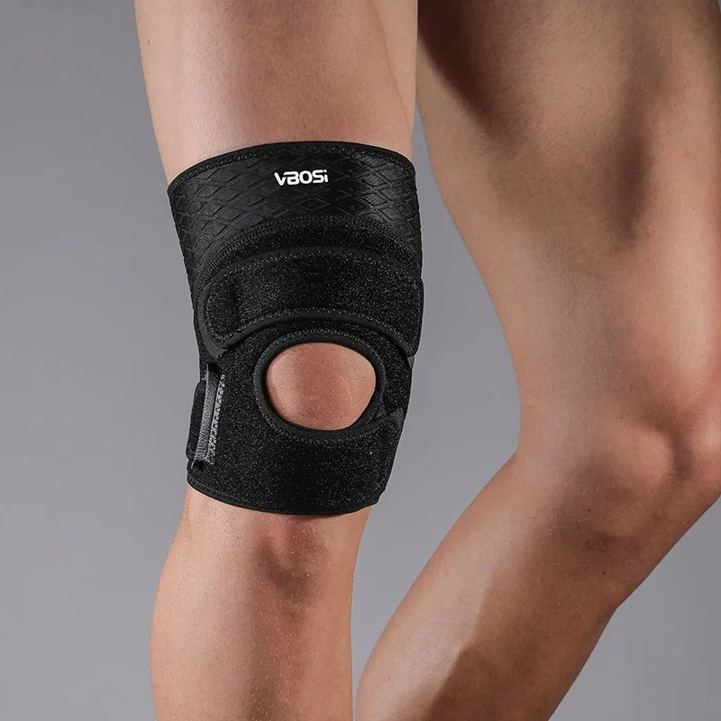 VBOSI 0138V 1Pc Sport Knee Brace Compression Knee Support with Patella Stabilizer for Basketball Football Cycling - Black - 3