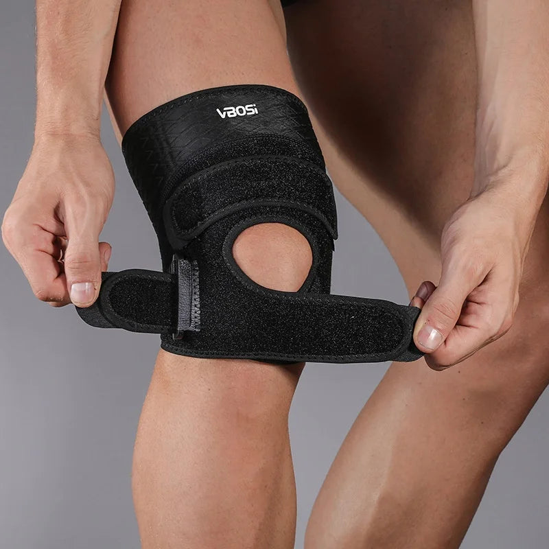 VBOSI 0138V 1Pc Sport Knee Brace Compression Knee Support with Patella Stabilizer for Basketball Football Cycling - Black - 4