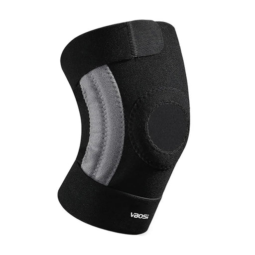 VBOSI 3038V 1Pc Knee Brace Spring Support Adjustable Compression Knee Pad for Basketball Running Hiking - Black - 2