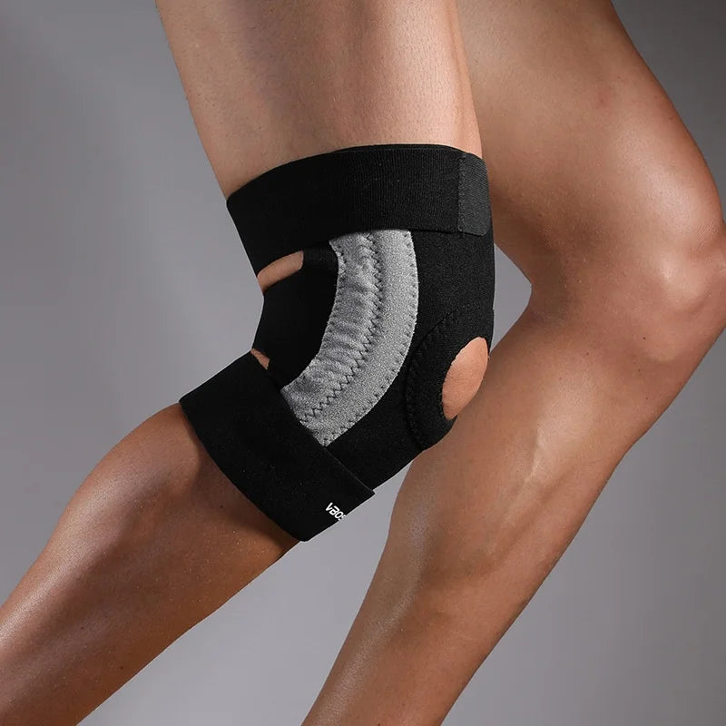 VBOSI 3038V 1Pc Knee Brace Spring Support Adjustable Compression Knee Pad for Basketball Running Hiking - Black - 5