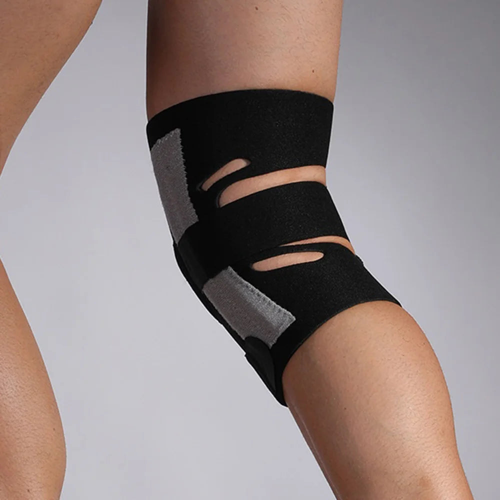 VBOSI 3038V 1Pc Knee Brace Spring Support Adjustable Compression Knee Pad for Basketball Running Hiking - Black - 6
