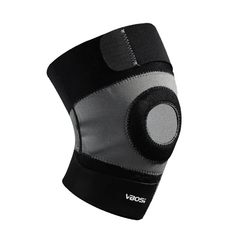 VBOSI 8138V 1Pc Sports Knee Support Neoprene Adjustable Magic Tape Compression Knee Brace for Basketball Football - One Size/Black - 2