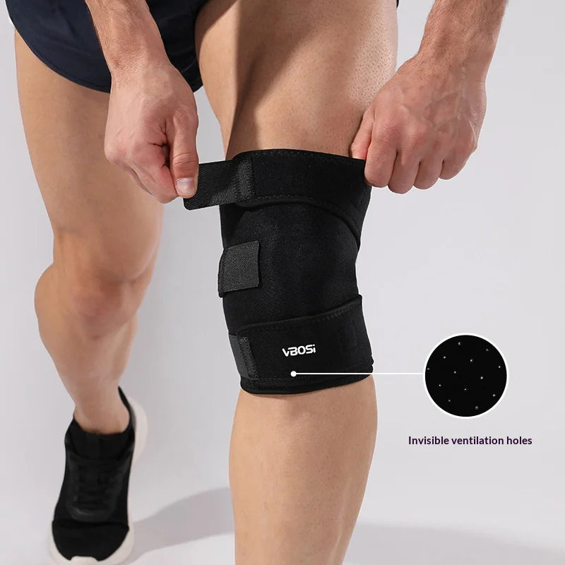 VBOSI 4538V 1Pc Dual Strap Compression Knee Support Basketball Cycling Anti-Slip Sports Knee Brace - Black - 3