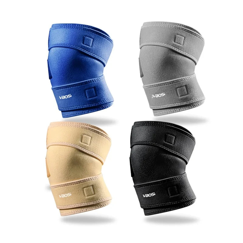 VBOSI 4538V 1Pc Dual Strap Compression Knee Support Basketball Cycling Anti-Slip Sports Knee Brace - Black - 6