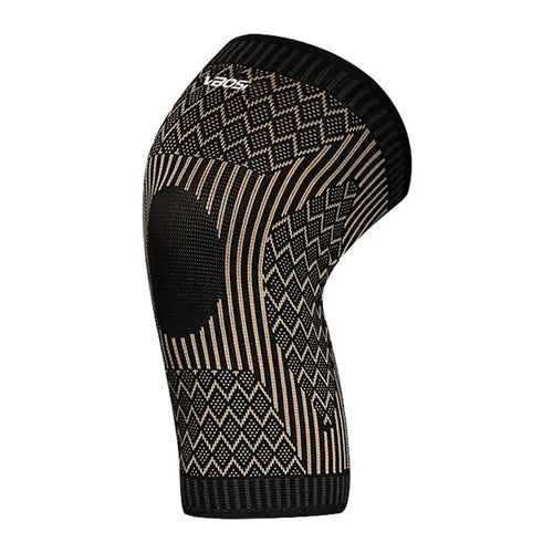VBOSI 3777V 1Pc Anti-Slip Sports Knee Brace 3D Knitted Breathable Compression Knee Support for Basketball Cycling - M/Dark Brown - 1