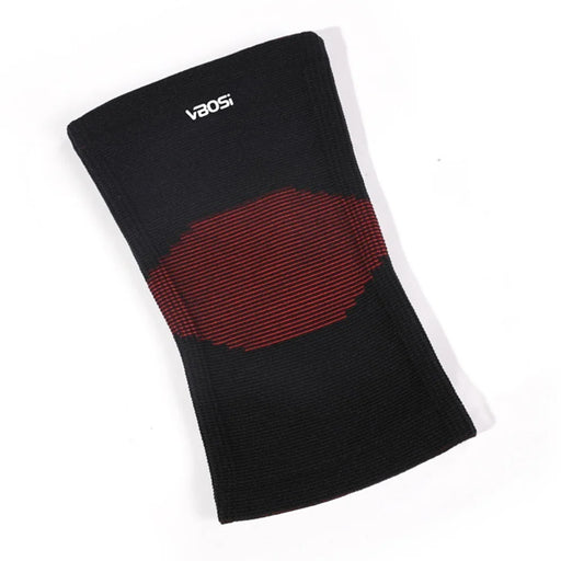 VBOSI 5877V 1Pc 3D Knitted Breathable Knee Support Sports Compression Knee Brace for Basketball Running - M/Black+Red - 1