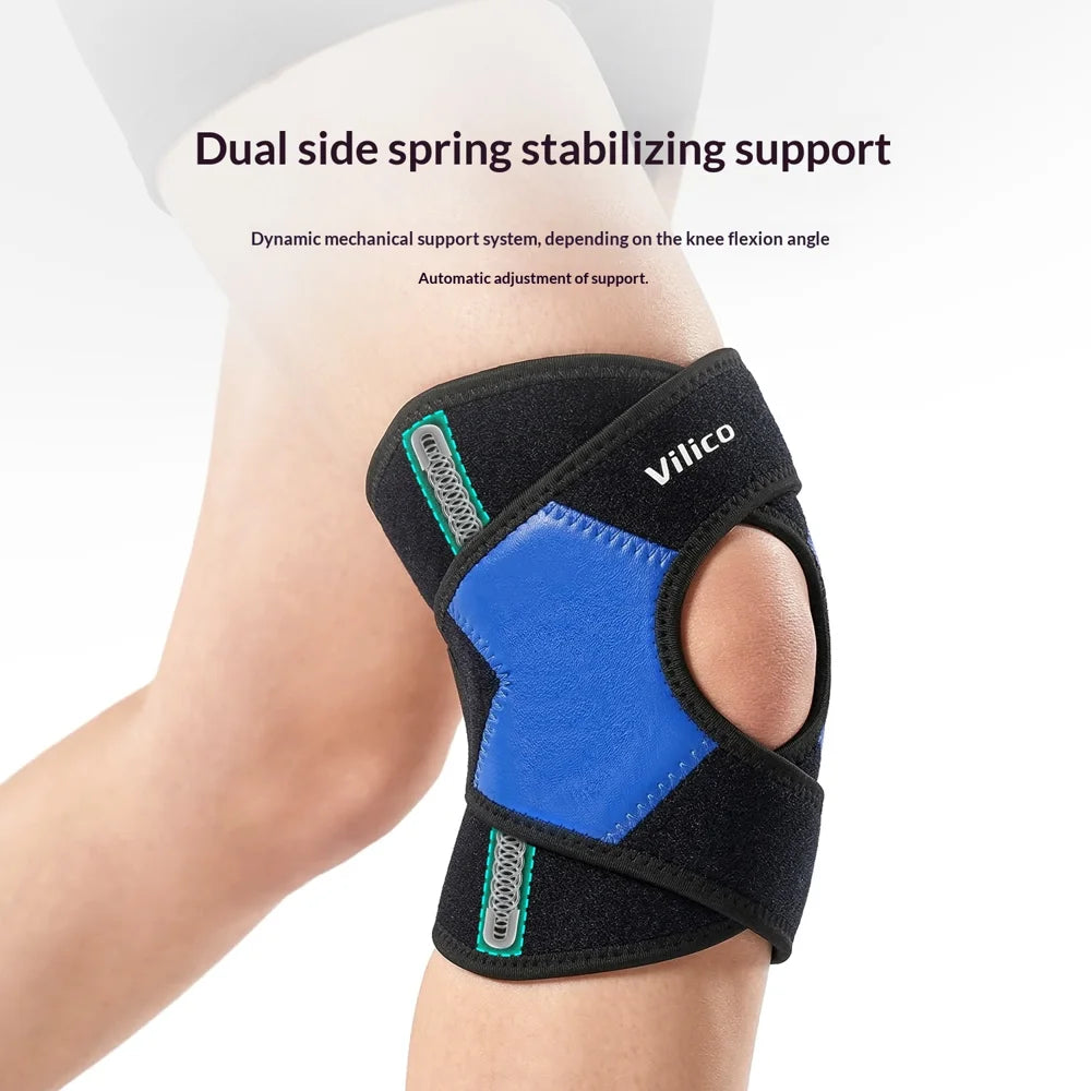 VILICO AB197 1Pc X-Shaped Cross Strap Professional Sports Knee Brace Support for Running Basketball Cycling - M/Blue - 4