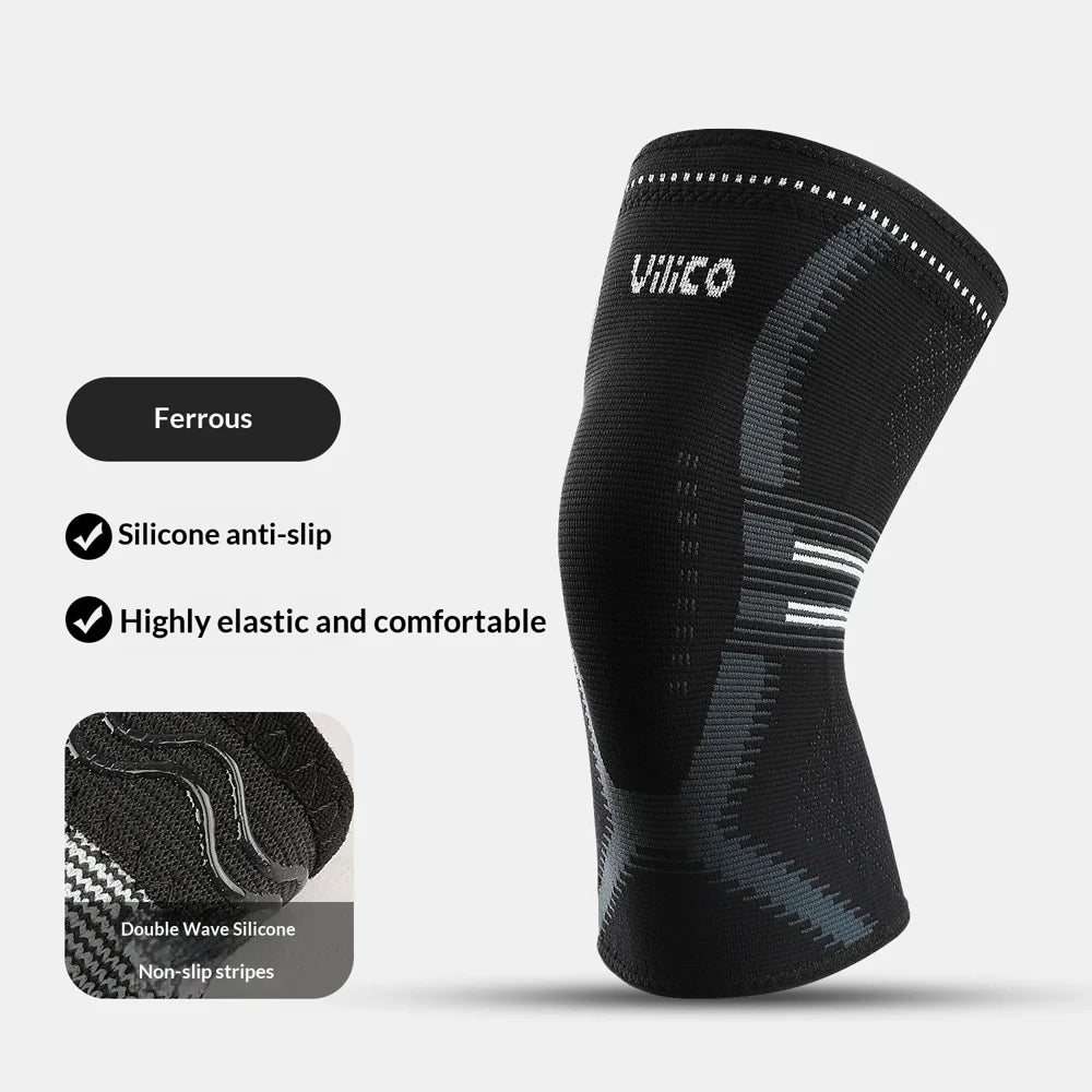 VILICO AB207 1Pc Knee Support Brace Anti-Slip Knee Sleeve for Basketball Football Running Marathon - M/Black - 3