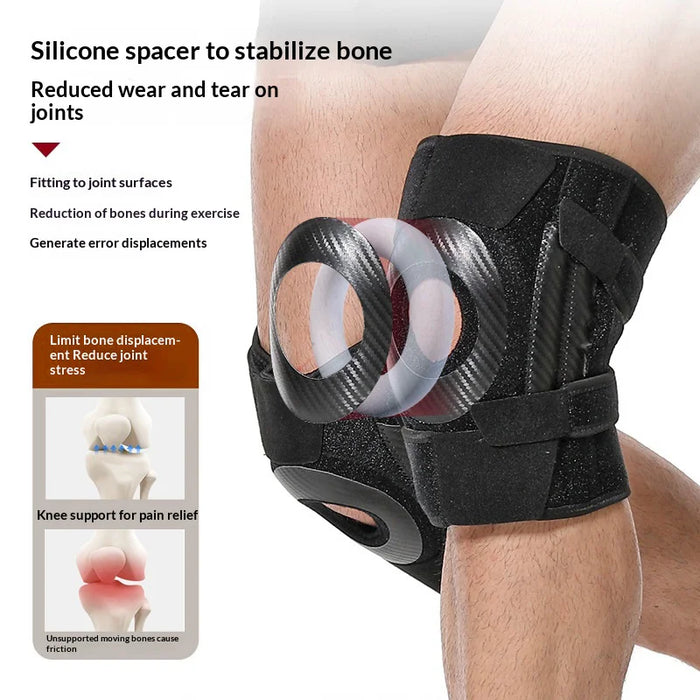 7933 1Pc Knee Brace 4 Spring Support Patella Stabilization Protection Knee Pad for Basketball Running - Color Bag Packaging - 4