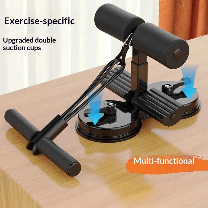 Sit Up Assistant Bar Home Gym Equipment 3-Level Height Adjustable Suction Cup Abdominal Trainer - Black - 3