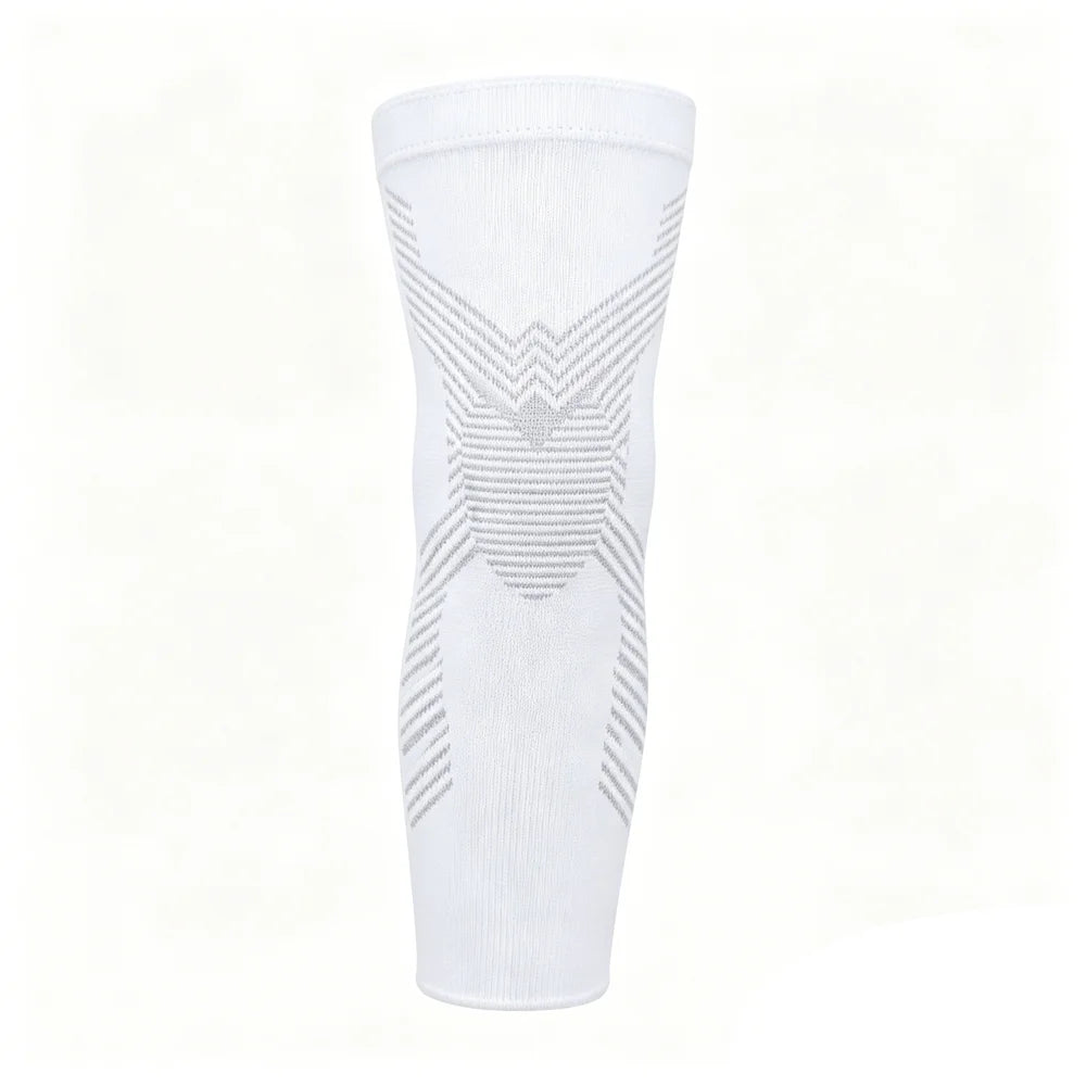 ZERILUNA 1Pc Knee Support Sleeve Moisture Wicking X-type Compression Brace for Running Basketball Fitness - White L - 1