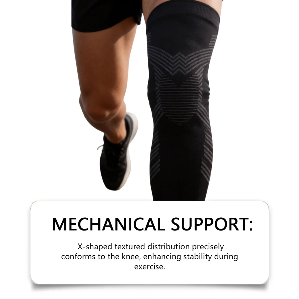 ZERILUNA 1Pc Knee Support Sleeve Moisture Wicking X-type Compression Brace for Running Basketball Fitness - White L - 5