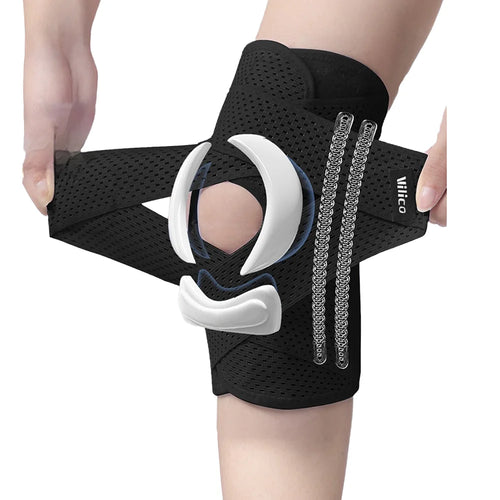 VILICO AB003 1Pc Breathable Knee Brace Sports Patella Support Pad for Running Cycling Hiking - S/Black - 1