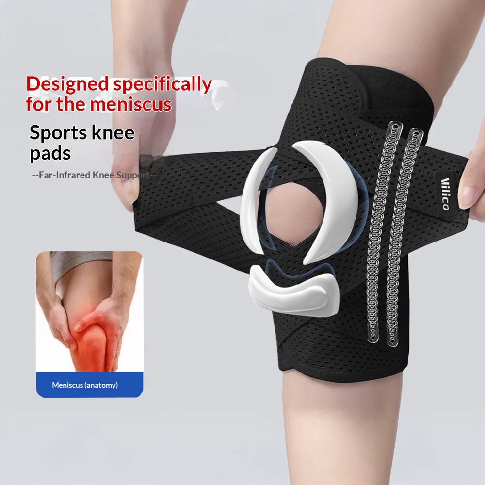VILICO AB003 1Pc Breathable Knee Brace Sports Patella Support Pad for Running Cycling Hiking - S/Black - 3