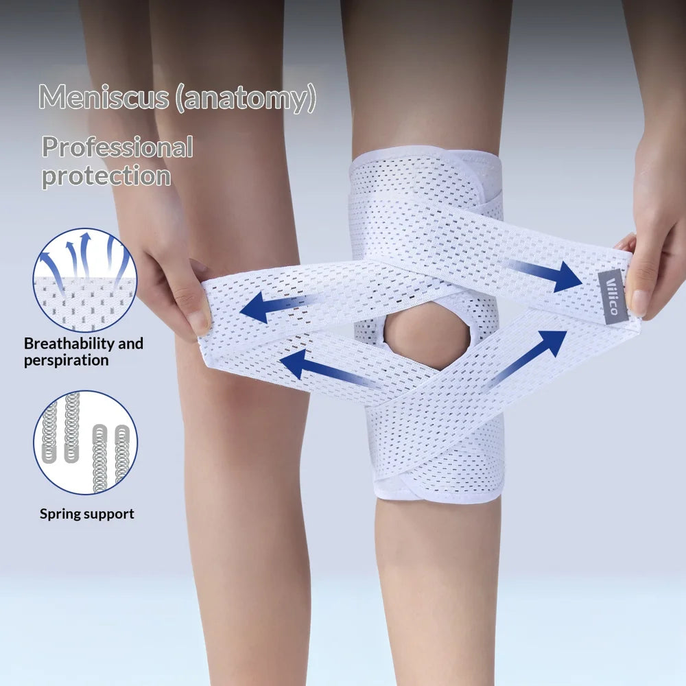 VILICO AB003 1Pc Breathable Knee Brace Sports Patella Support Pad for Running Cycling Hiking - S/Black - 4