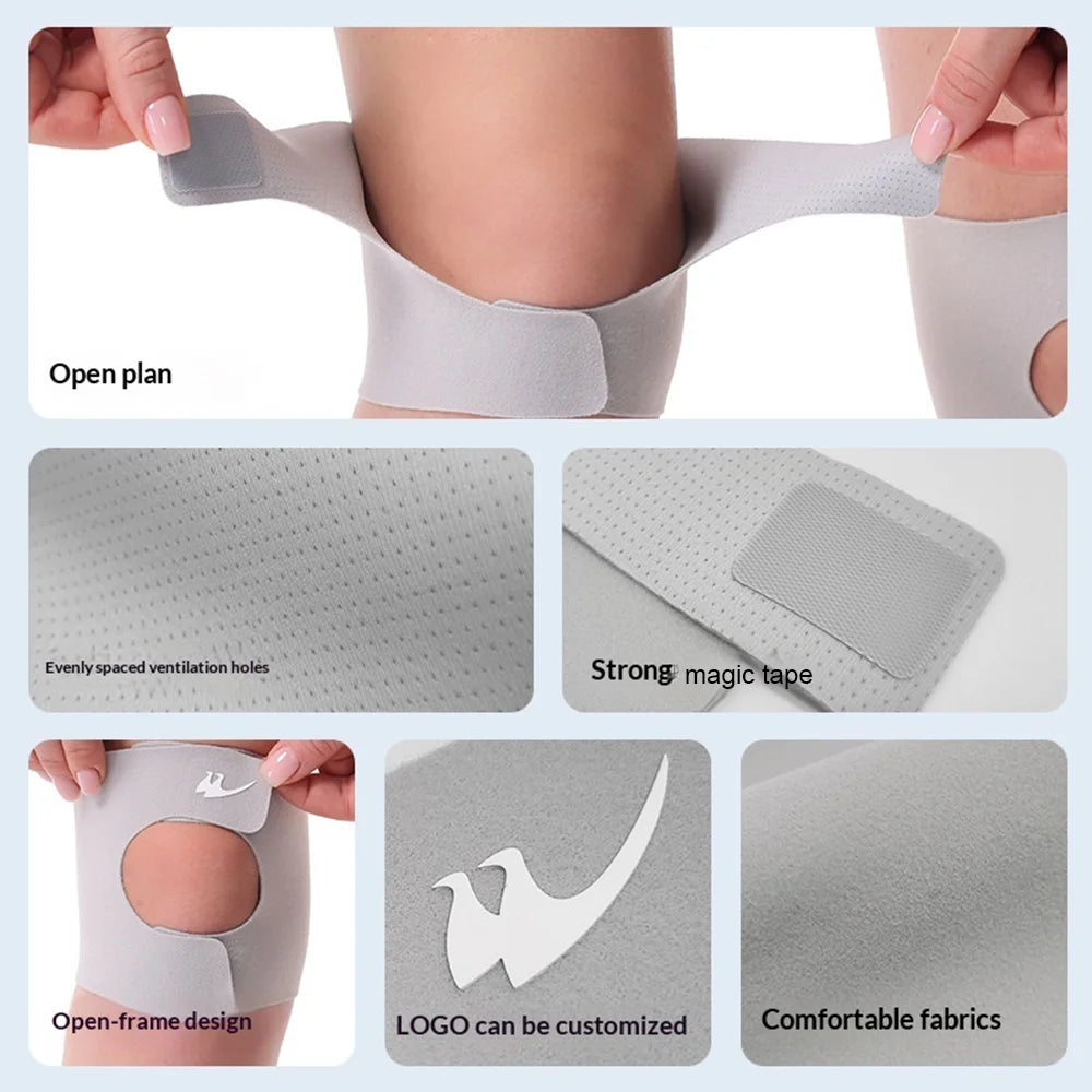 1Pc Anti-slip Knee Sleeve Ultra Thin Summer Knee Support for Running Badminton Sports - Black/L - 4