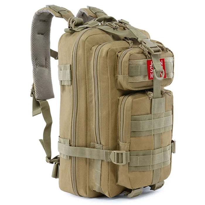 JUNSUNMAY J002 Large Hiking Backpack 30L Waterproof Bag Daypack Molle Shoulders Backpack for Outdoor Sports Camping Travel - Khaki - 1