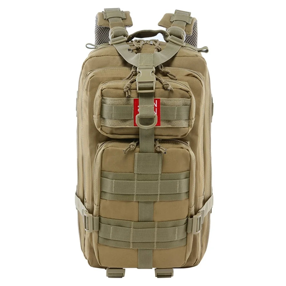 JUNSUNMAY J002 Large Hiking Backpack 30L Waterproof Bag Daypack Molle Shoulders Backpack for Outdoor Sports Camping Travel - Khaki - 7