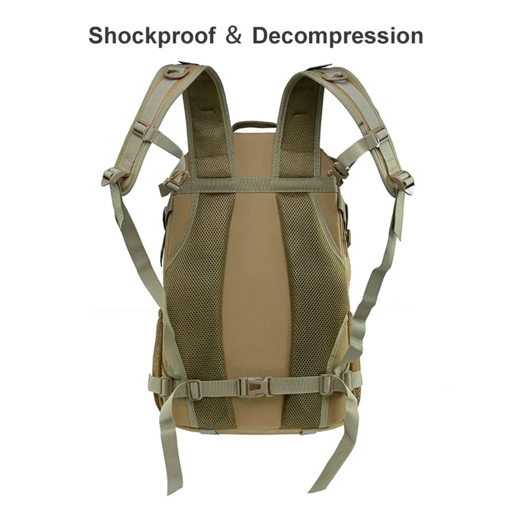 JUNSUNMAY J003 27L Waterproof Military Tactical Backpack Outdoor Army Assault Pack Hiking Trekking Rucksack - Khaki - 3