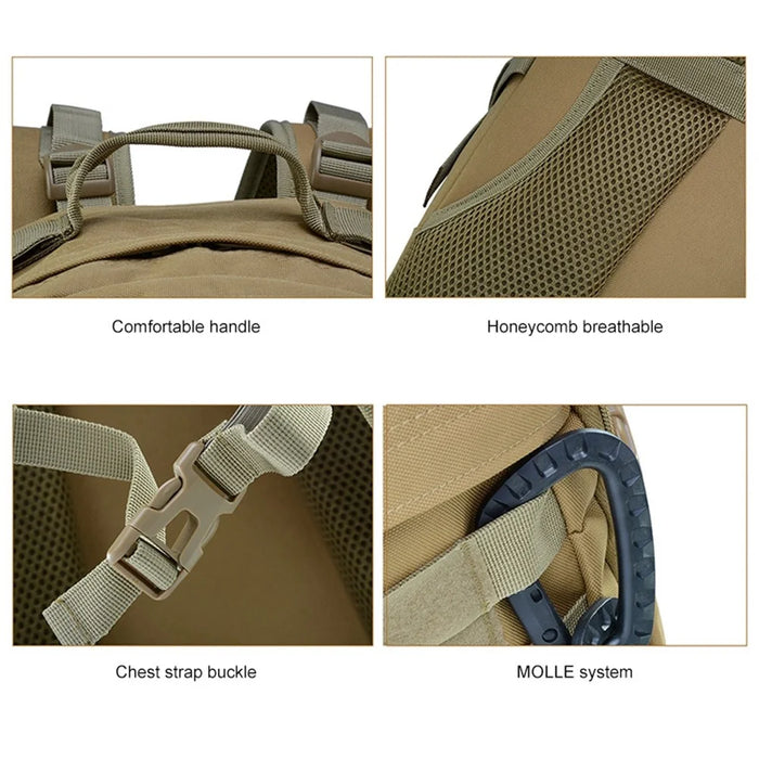 JUNSUNMAY J003 27L Waterproof Military Tactical Backpack Outdoor Army Assault Pack Hiking Trekking Rucksack - Khaki - 5