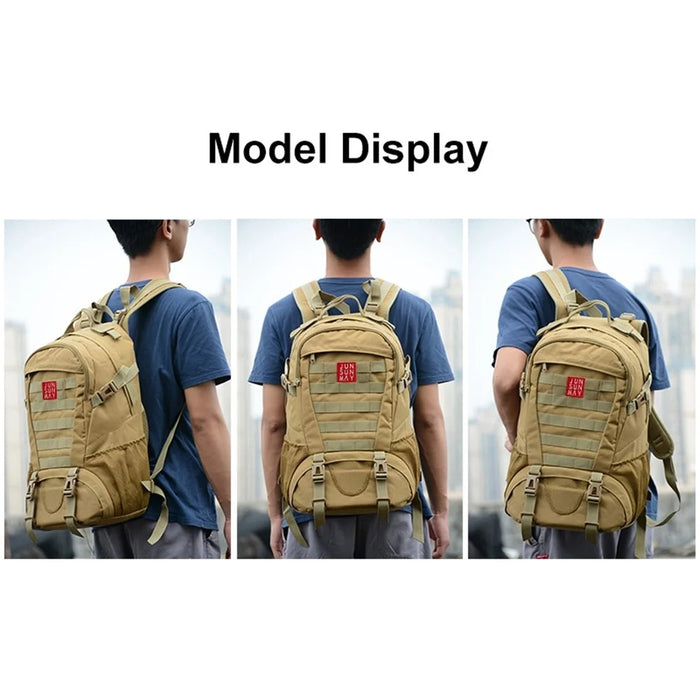 JUNSUNMAY J003 27L Waterproof Military Tactical Backpack Outdoor Army Assault Pack Hiking Trekking Rucksack - Khaki - 6