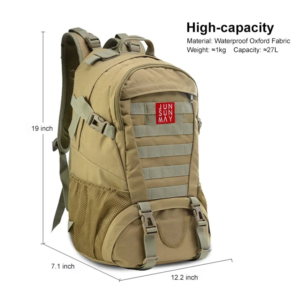 JUNSUNMAY J003 27L Waterproof Military Tactical Backpack Outdoor Army Assault Pack Hiking Trekking Rucksack - Khaki - 7