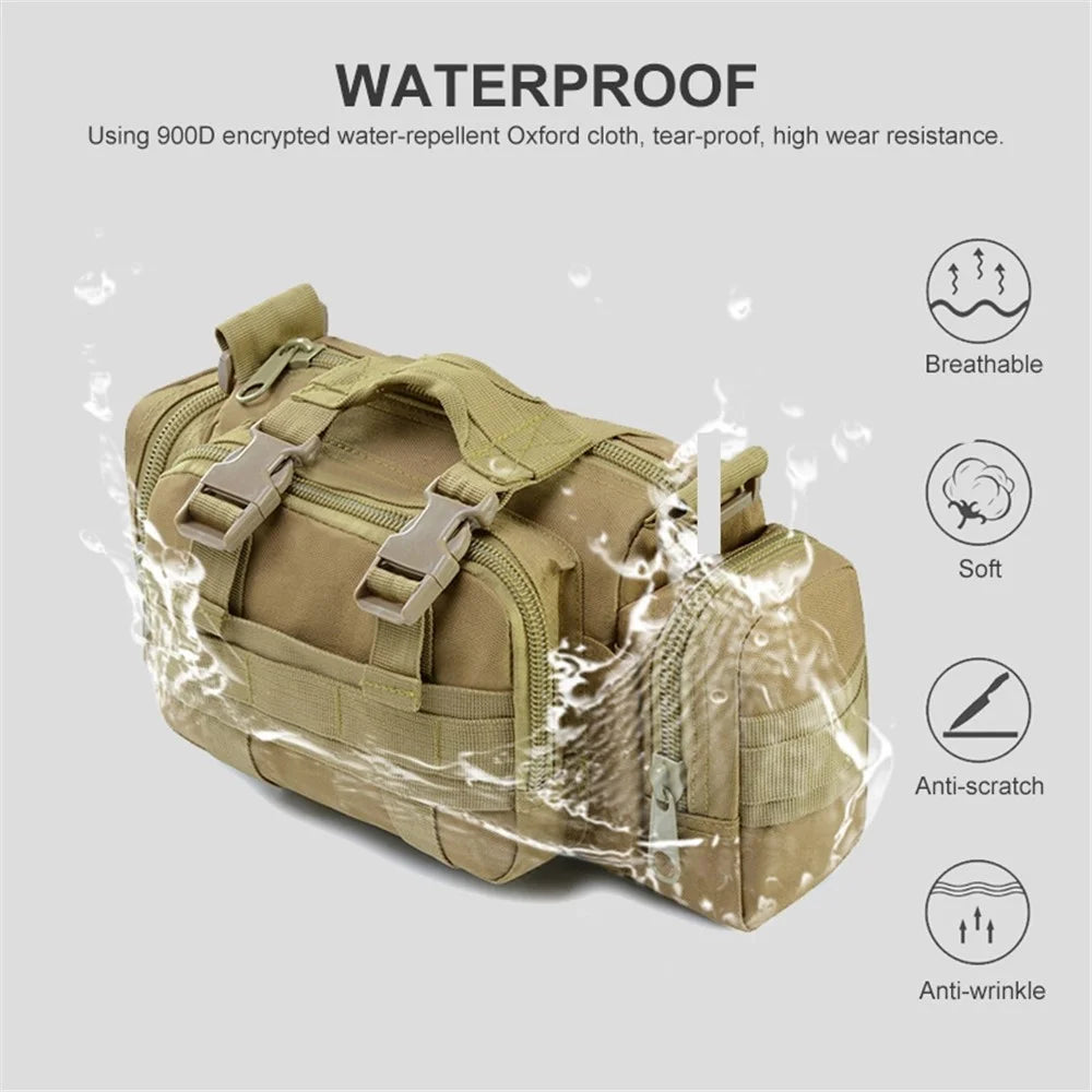 JSM J008 10L Sports Outdoor Waist Pack Molle Tactical Sling Bag Waterproof Hiking Fanny Pack - 2