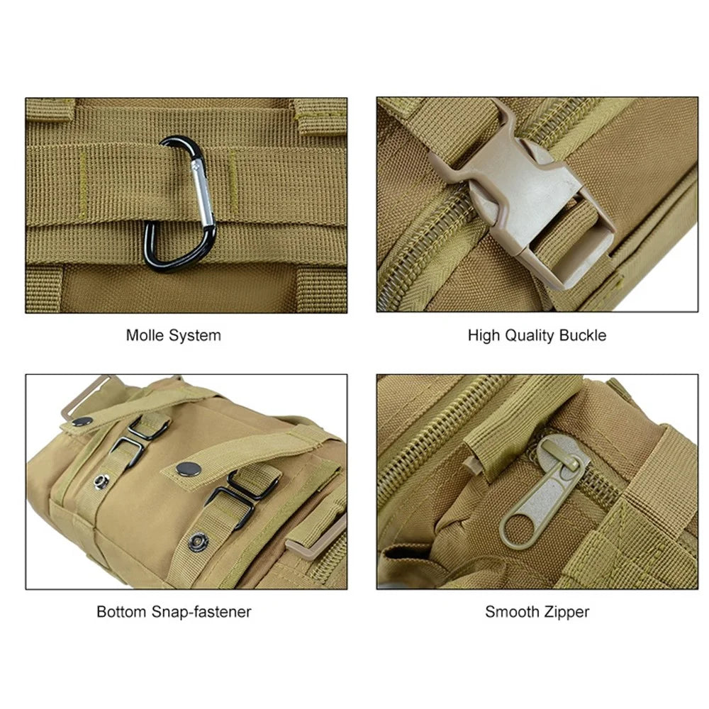 JSM J008 10L Sports Outdoor Waist Pack Molle Tactical Sling Bag Waterproof Hiking Fanny Pack - 6