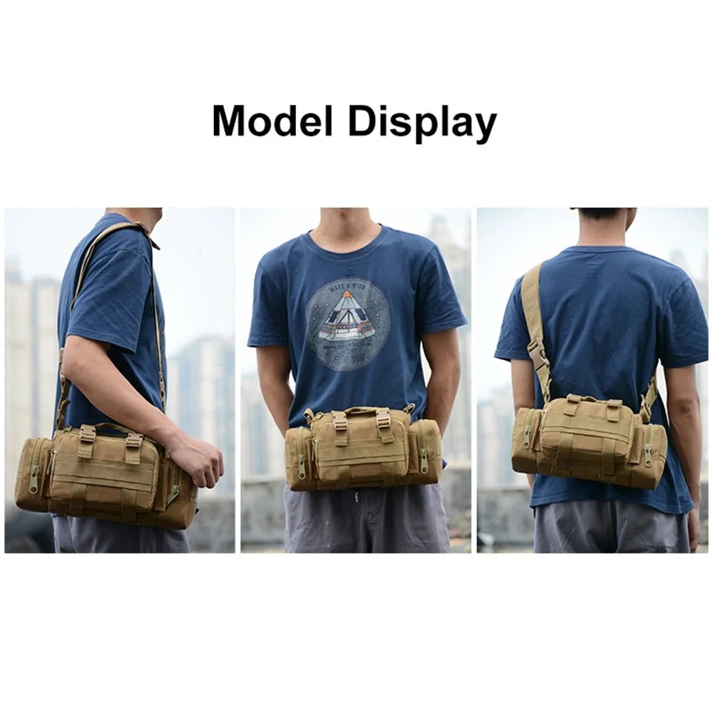 JSM J008 10L Sports Outdoor Waist Pack Molle Tactical Sling Bag Waterproof Hiking Fanny Pack - 7