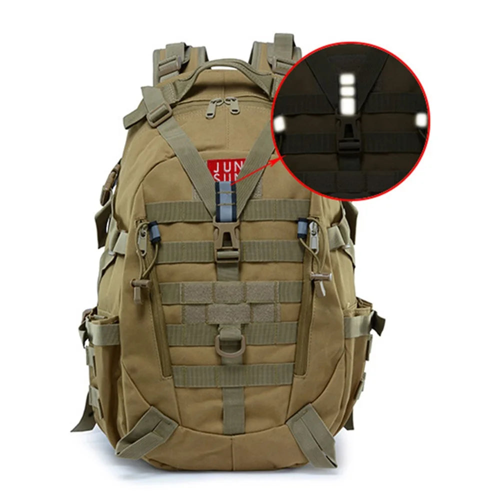 JUNSUNMAY J012 25L Large Capacity Camouflage Backpack Night Reflective Outdoor Sports Molle Military Shoulder Bag - Khaki - 3