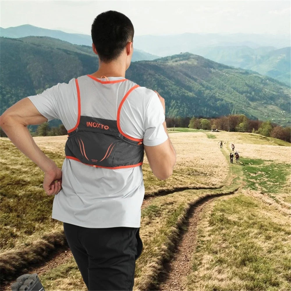 OUTDOOR INOXTO 3.5L Running Vest Backpack Lightweight Phone Water Bottle Holder Hiking Cycling Backpack Size L - Green - 3